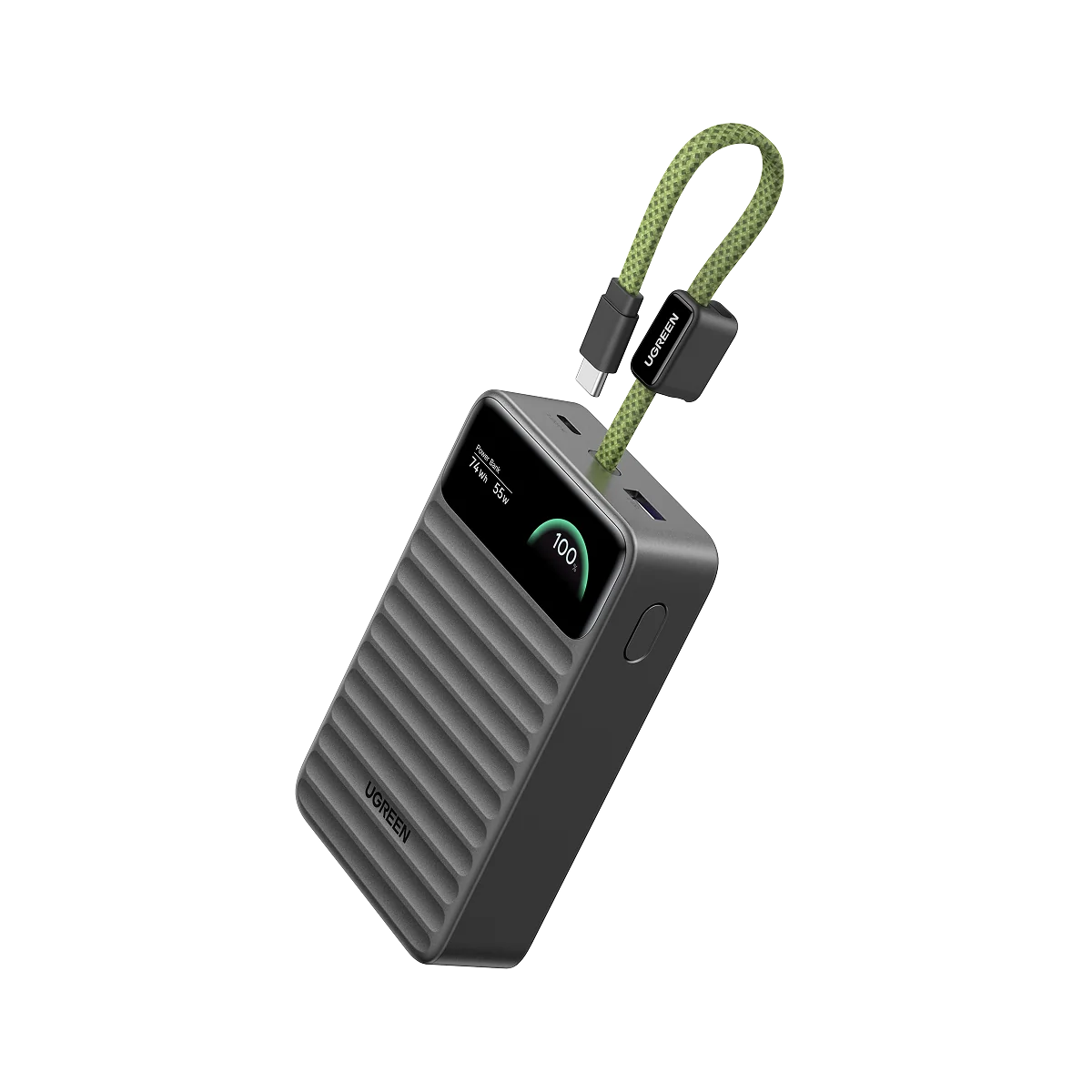 UGREEN Nexode Power Bank 20000mAh 45W with Built-in USB-C Cable Smart Display