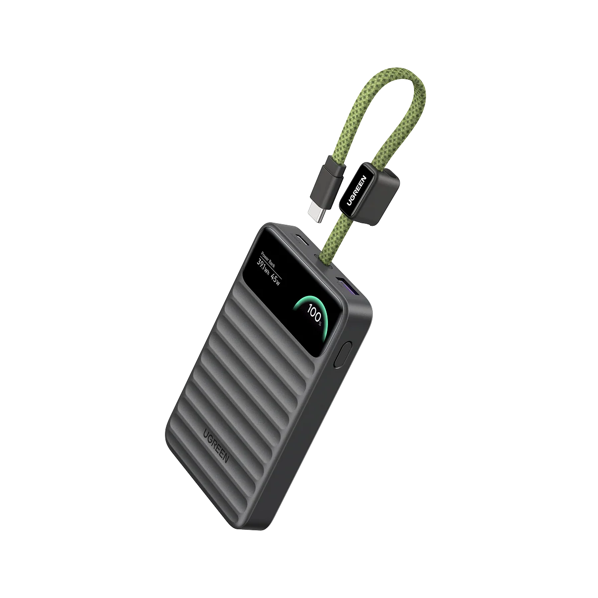 UGREEN Nexode Power Bank 10000mAh 45W with Built-in USB-C Cable Smart Display